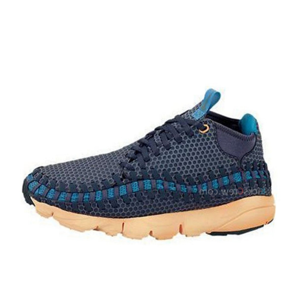 Nike Air Footscape Desert Chukka Blue Size 10 Shoe Sneaker Men Woven 443686-443